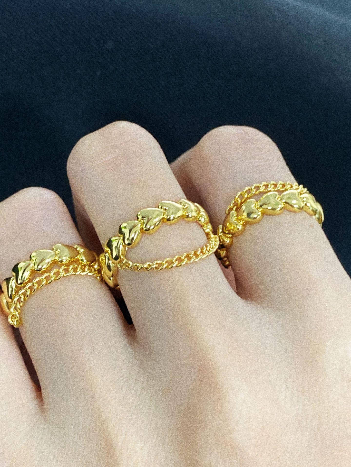 Simple Style Heart Shape Copper Plating Rings 1 Piece