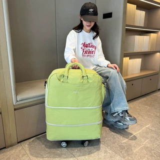 旅行包男女滑轮行李大容量万向轮短途行李包轻便带轮子折叠收纳包