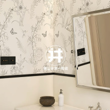 法式风奶白游园燕子花砖600x1200卫生间浴室墙砖厕所厨房防滑地砖