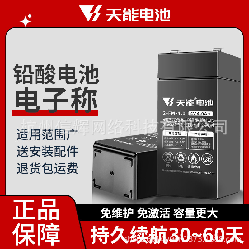 Tianneng Digital Scale Battery Universal 4V4Ah20Hr Commercial Bench Scale Special Battery Stroller Battery