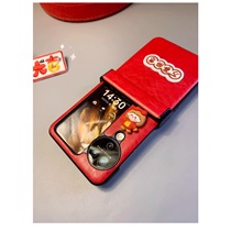 大红色万事胜意女孩适用OppofindN3flip手机壳新年防摔n2flip折叠