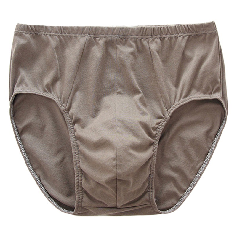 High Waist Triangle Underpants for Middle-aged and Elderly Men's Extra Large Size Underpants Dad Grandpa Pure Cotton Fat Loose Underpants