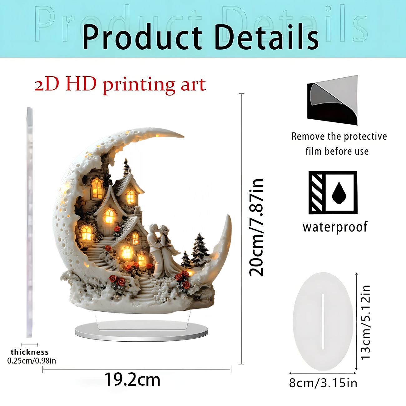 Nuevos productos transfronterizos Navidad Nochebuena Navidad Apple decoración decoración de escritorio decoración de Año Nuevo 2D acrílico