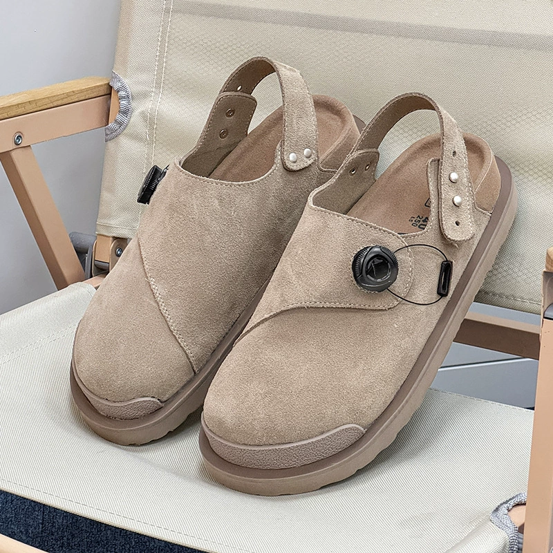 Сабо (Birkenstock) женские кроссовки на толстой подошве из замши и телячьей кожи, повседневный винтажный стиль