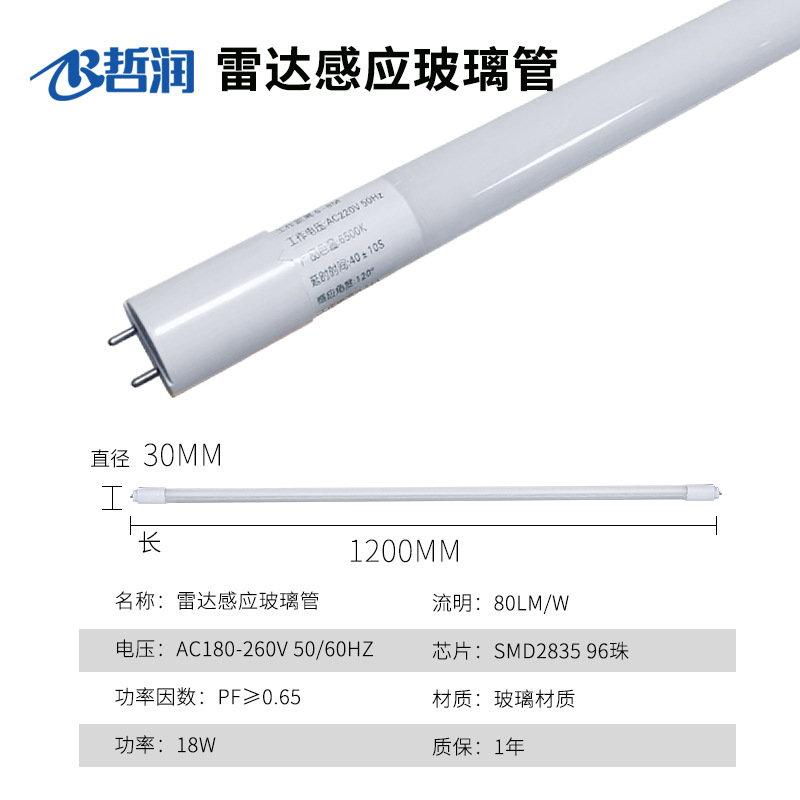 레이더 유리관 백색등 (6 개 이상 배송 전)