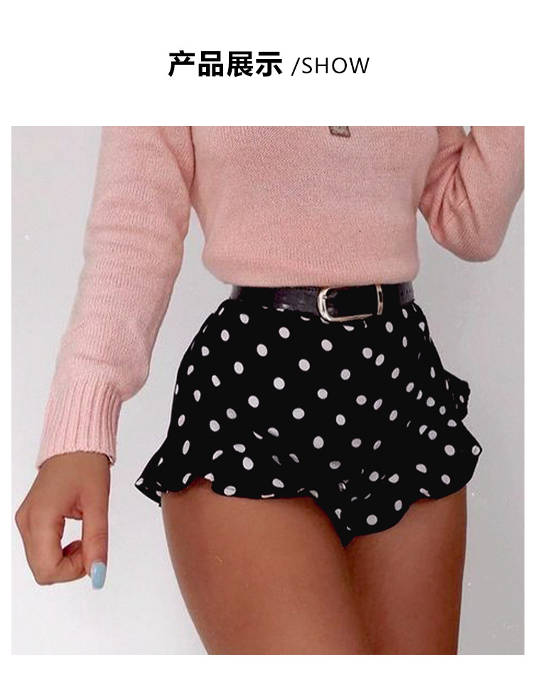 ruffled black polka dot shorts NSXS35820