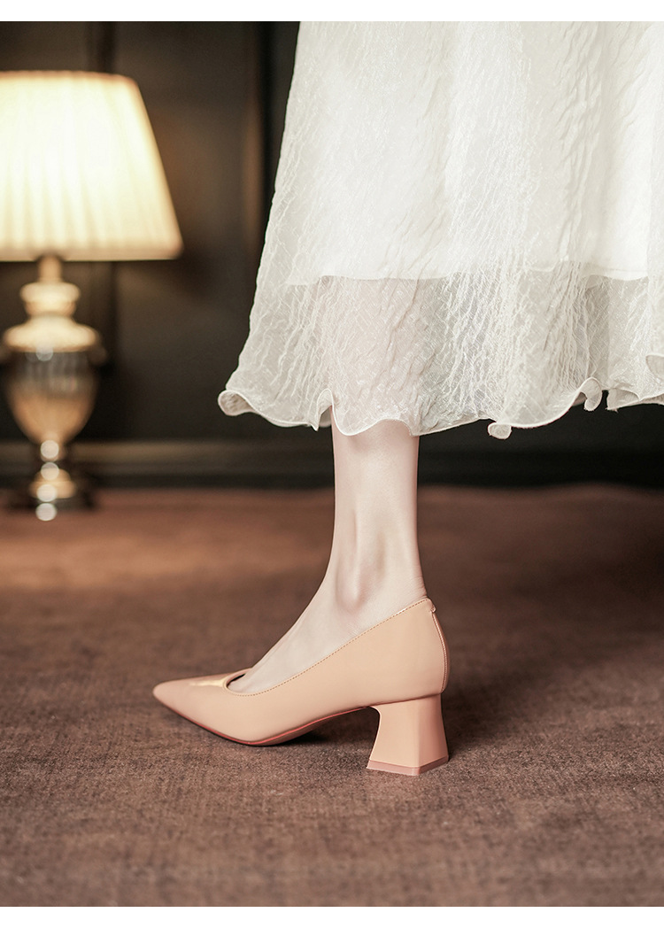 5001B Elegante High Heels für den Berufsalltag, weiche Sohle, Lederschuhe, Blockabsatz, für Damen_voghion.com