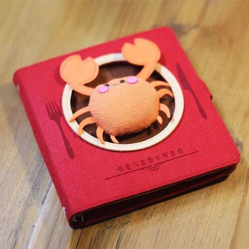 Tie-up notebook, gourmet foodie, cute Japanese and Korean painting loose-leaf diary notes, creative Mid-Autumn Festival gift
