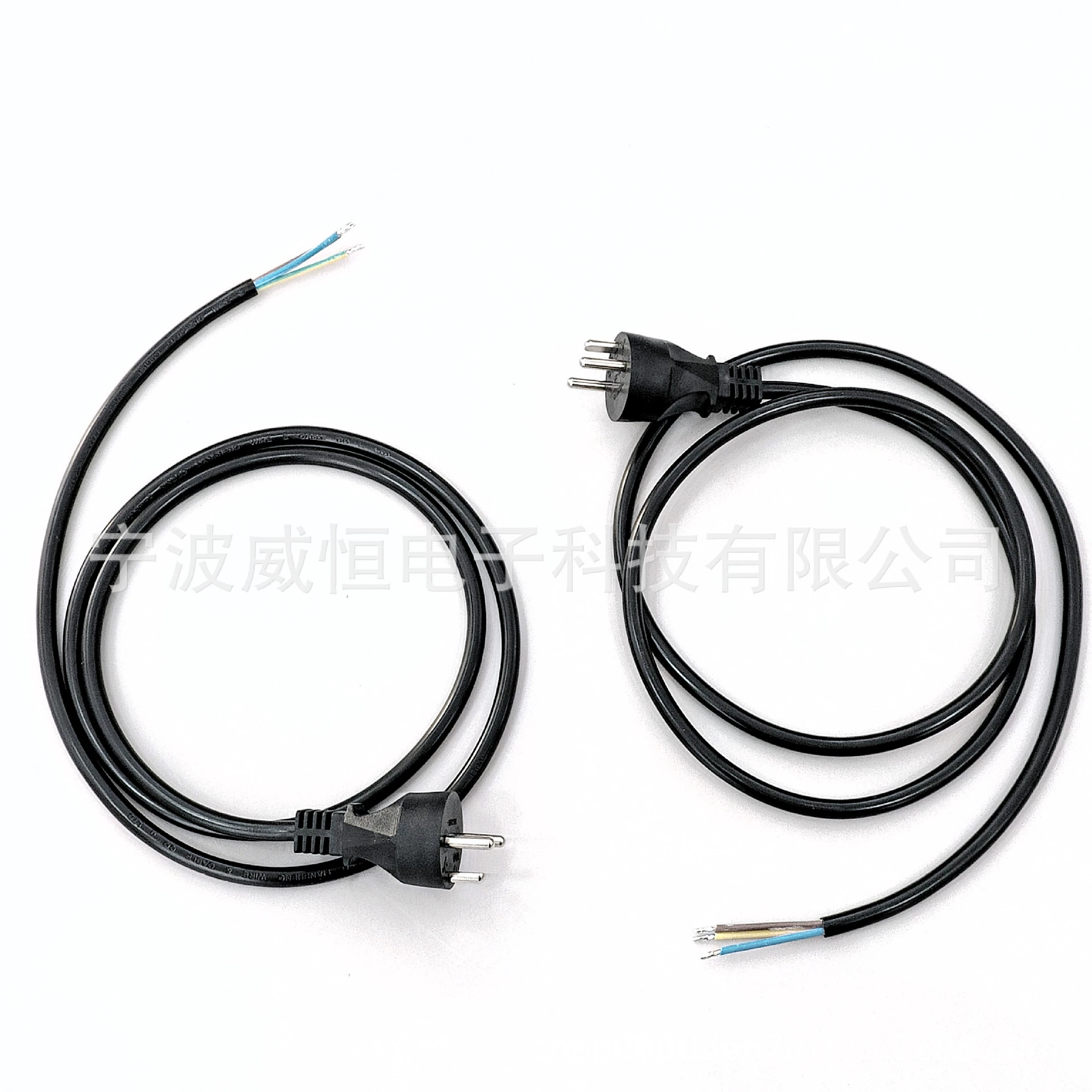 Шнур питания датского производителя, 3-жильный, черный ПВХ, 0,75 мм²