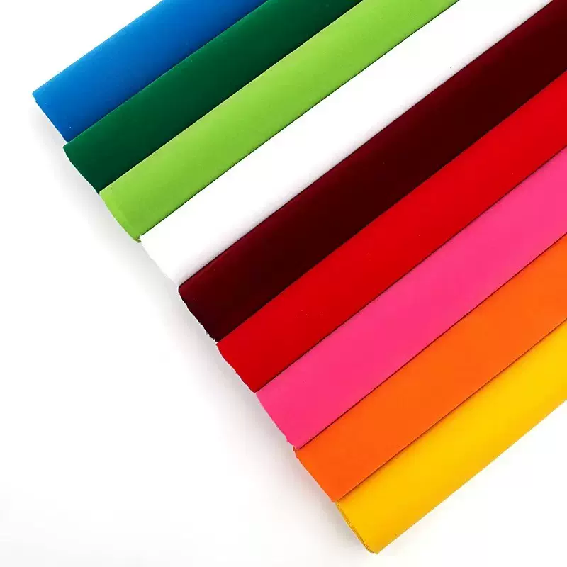 优选针织底植绒布酒袋首饰袋包装盒绒布自粘胶可烫金静电绒布