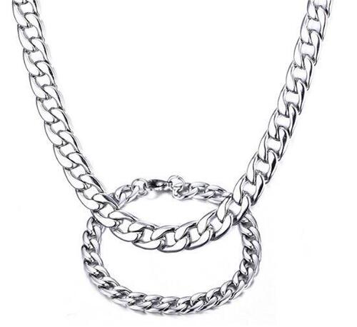 Wholesale NK Chain European and American Titanium Steel Cuban Chain Necklace Men's and Women's Trendy Hip Hop Simple Multi-purpose Accessory Non-fading Thick 