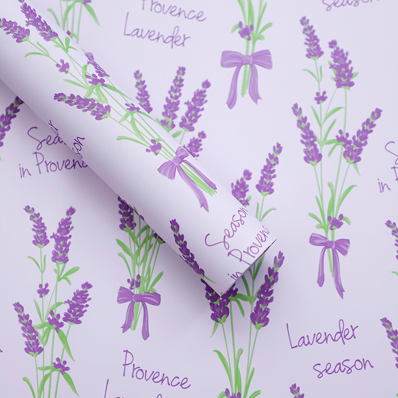 HUAXI PEWIN Papel de lavanda flor flor flor florista ramo DiDi regalo papel de envoltura de flores materiales de papel elegantes