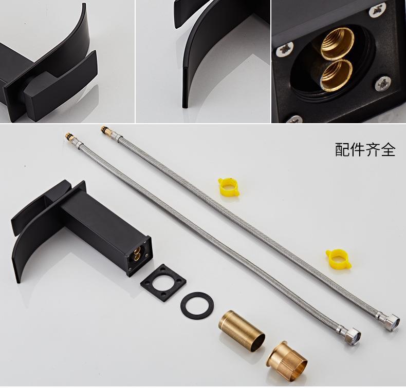 Cross-border stainless steel waterfall faucet, bathroom, washbasin faucet, household hot and cold basin waterfall faucet undefined
