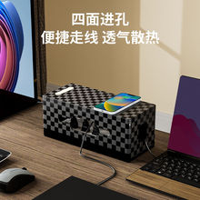 电线收纳盒创意家居手机无线充电电源线桌面塑料排插整理集线盒