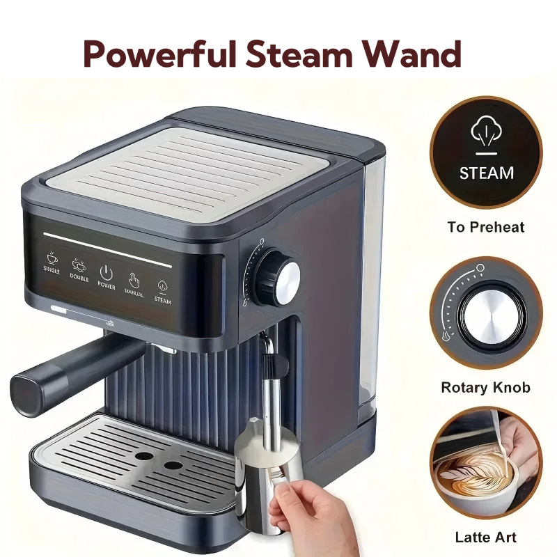 Espresso Machineエスプレッソコーヒーマシン家庭用小型半自動20barコーヒーマシンミルク泡クロスボーダー|undefined