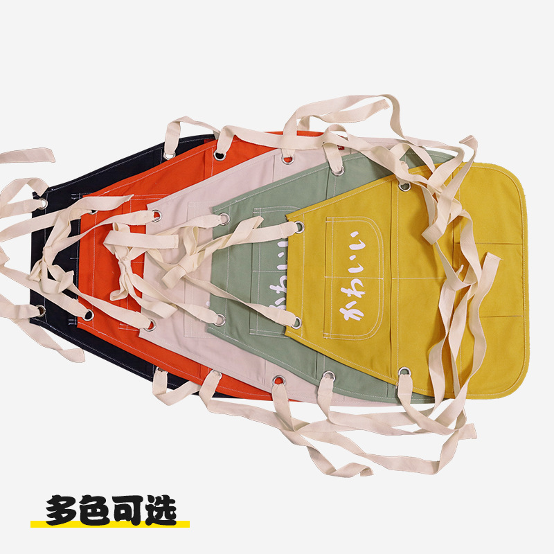 Delantal infantil de algodón Amazon con logotipo personalizado, pintura, caligrafía, delantal vaquero sin mangas para niños, personalización al por mayor