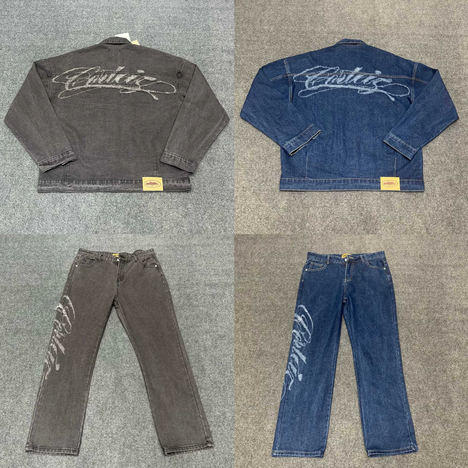 Трансграничная европейская и американская модная брендовая джинсовая куртка с надписью Alcatraz, мужские и женские американские джинсовые костюмы для улицы