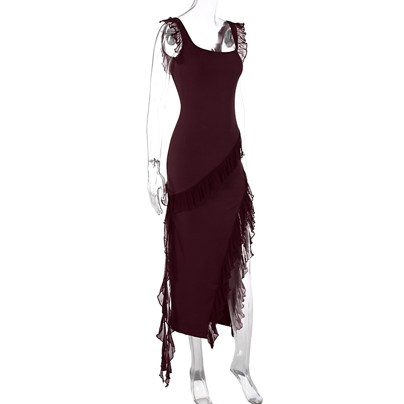 Title 12, Kadınlar için seksi fırfırlı elbise, yüksek yır...