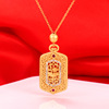 Antiquity Hollow Lotus Necklace Pendant Showcase Lotus Shakin Pendant Gold-plated 24k Hard Gold