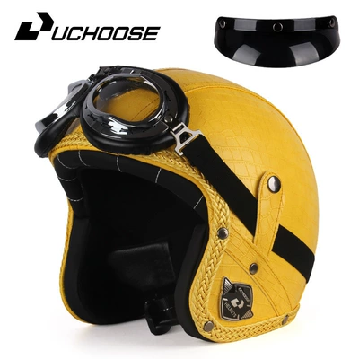 Half Helmet Big Turtle King | Motosiklet kaskı (dəbilqə) - yellow-s