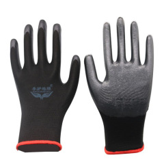 Labor protection gloves nylon black nitrile butadiene dipped rubber wear-resistant anti-slip construction site work gloves wholesale