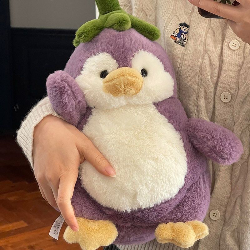小红书同款茄子企鹅毛绒玩具公仔玩偶娃娃男女生睡觉抱枕生日礼物|undefined