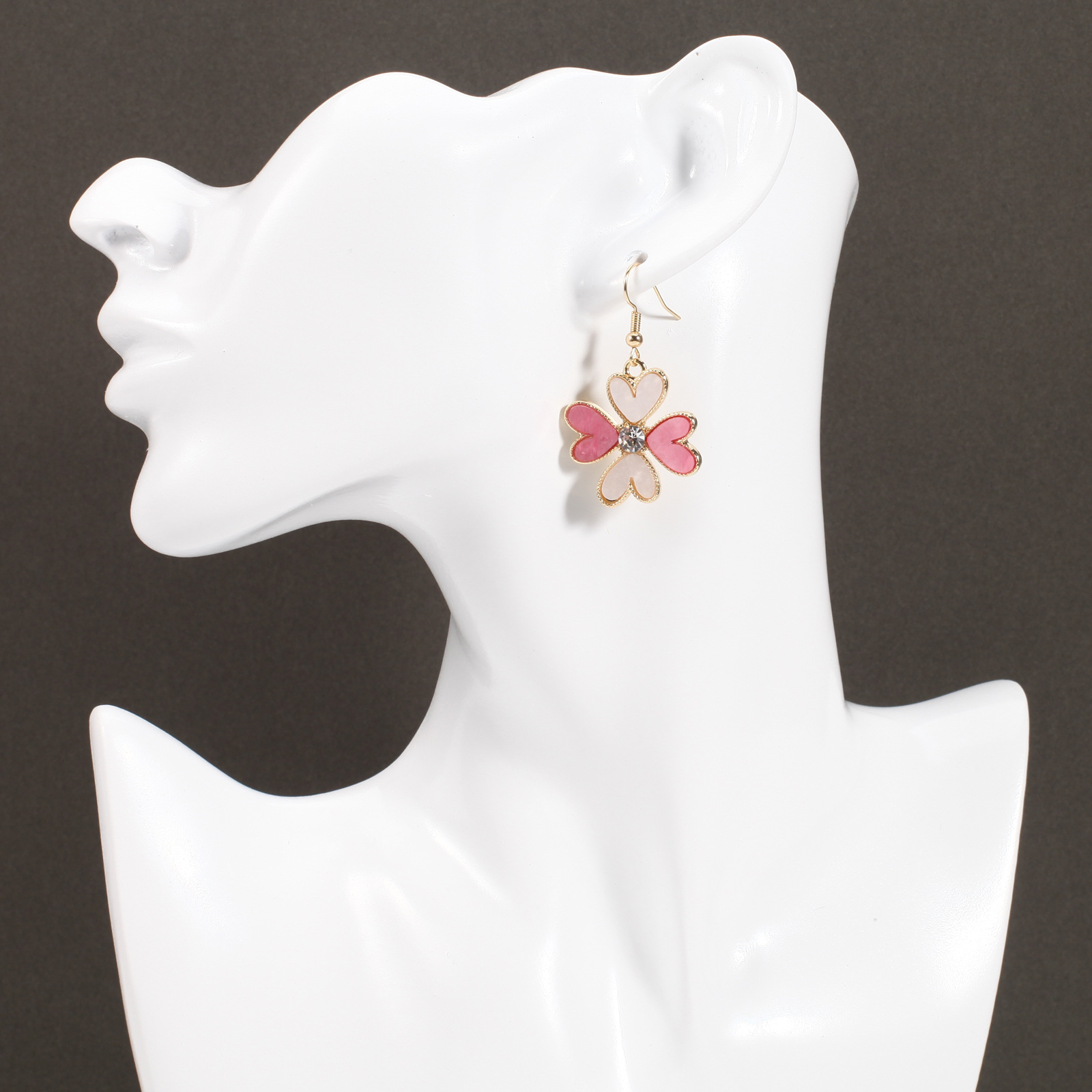 18g Weight Copper Ear Needle Material Rhinestones, Pearl Inlay Material Drop Earrings Classification 1 Pair Quantity Holiday, Daily Occasion Alloy Material Heart Shape Pattern Women's Gender Enamel, Inlay Design IG Style, Sweet Style 1 Pair IG Style Sweet Heart Shape Enamel Inlay Alloy Rhinestones Pearl Drop Earrings 30