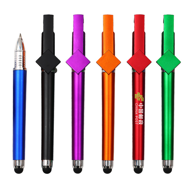 Impresión personalizada de códigos QR publicitarios soporte de teléfono móvil pantalla táctil cuatro en uno 0.5m pluma neutra de publicidad negra