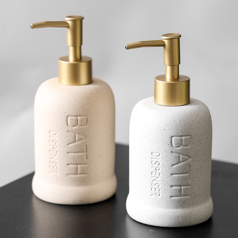 Botella de loción de cerámica de baño de hotel, botella dividida, champú a presión, gel de ducha, loción de manos, acondicionador, botella vacía