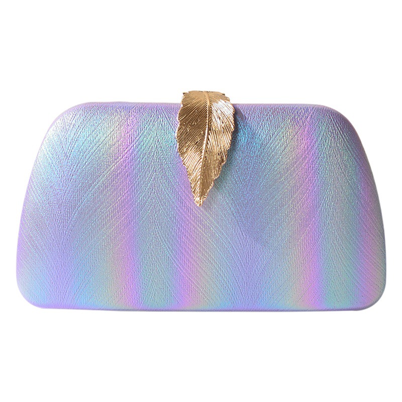 Estilo coreano de moda creativa bolsa de cena de hoja bolsa de teléfono móvil de las niñas desmontaje cadena gradiente nueva bolsa de banquete de mano