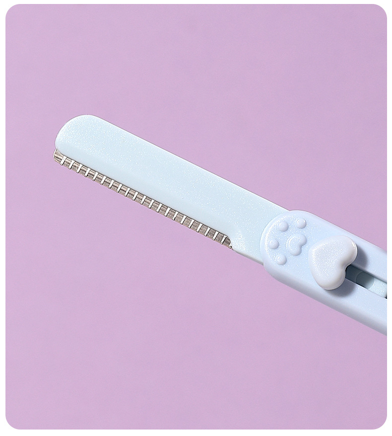 LMLTOP Dual-head dual-purpose eyebrow comb, eyebrow trimmer, integrated cat paw telescopic portable eyebrow scraper, 2-piece set SY343 undefined