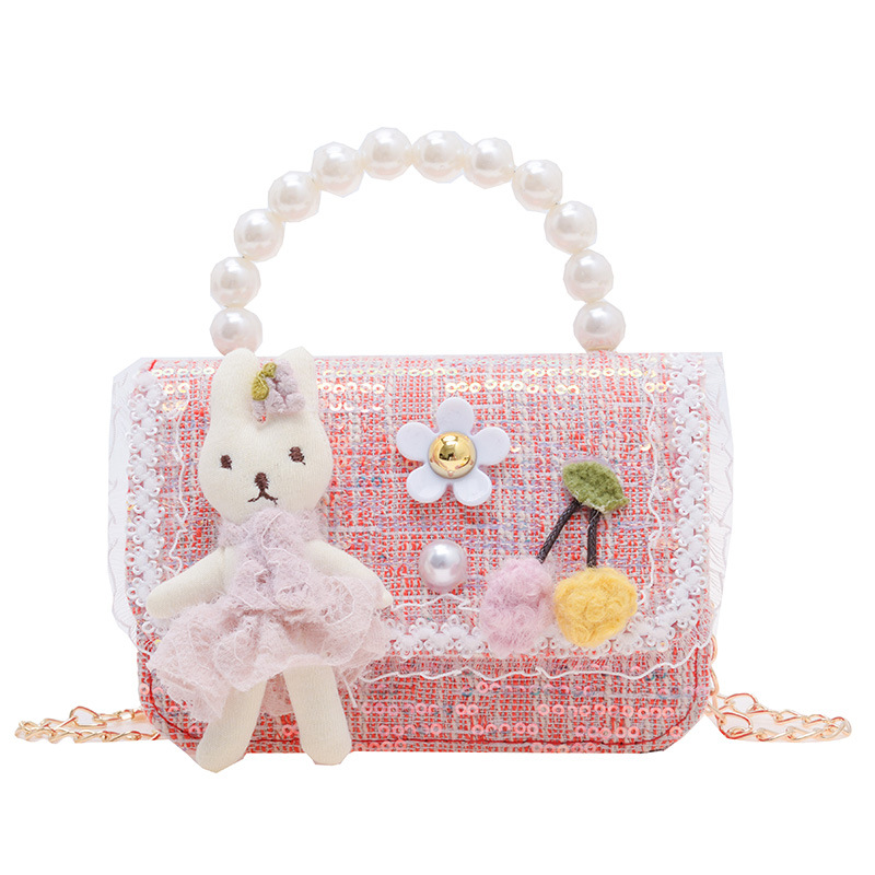 Estilo coreano de los niños bolsa pequeña de Kindergarten niñas mini bolso 2023 nueva cadena de conejito de dibujos animados bolsa de hombro
