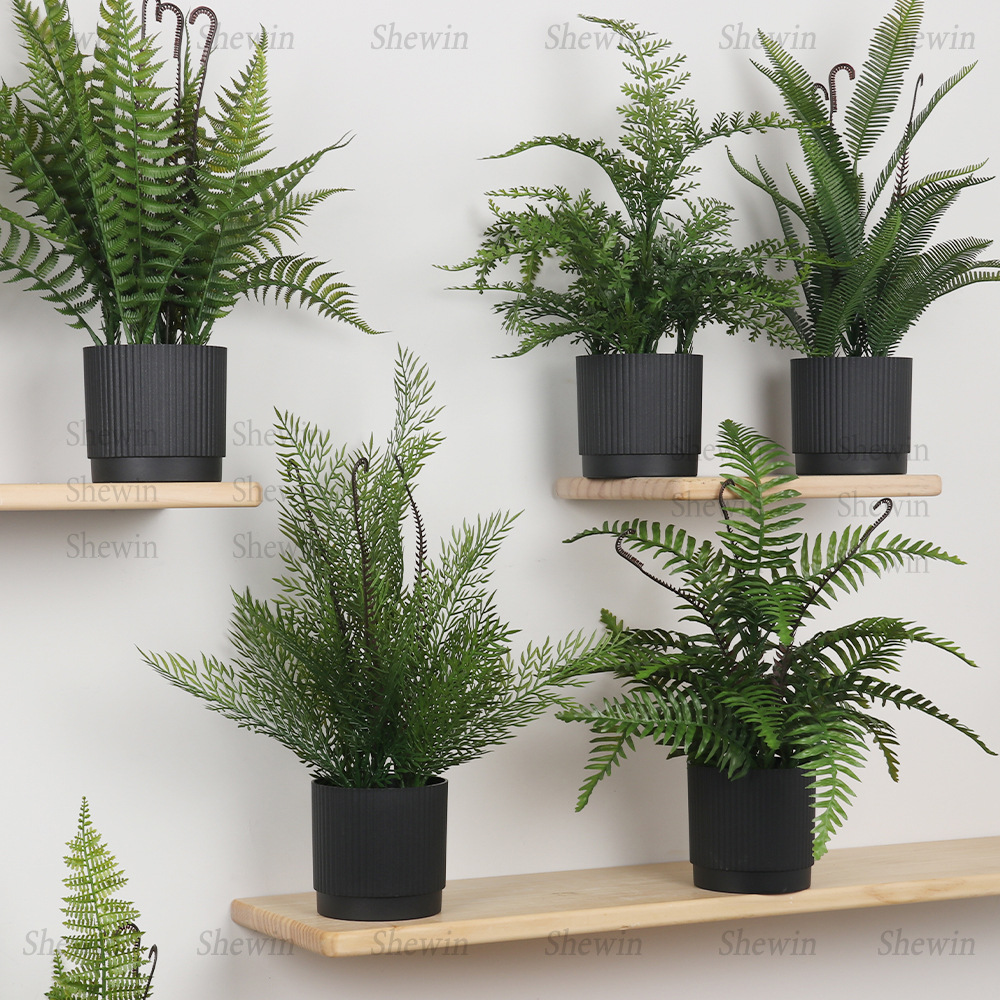 Planta Artificial de Helecho de Plástico para Decoración del Hogar y Piso