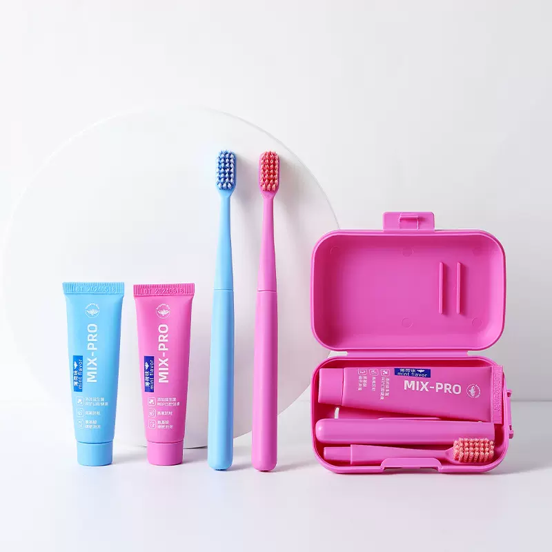 便携式旅行牙刷牙膏套装折叠刷柄成人螺旋软毛牙刷厂家现货批发