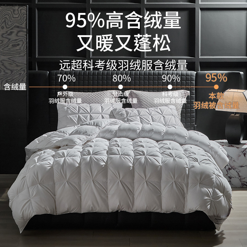 100-count pure cotton long-staple cotton 95% white goose down duvet core, spring/autumn and winter duvet, hotel and homestay all-season down duvet manufacturer