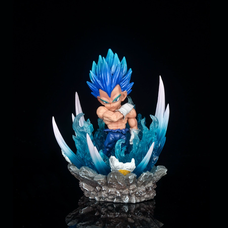 Роботизированная игрушка/фигурка Dragon Ball ручная портативная Сайян Гоку Какарот Супер Синий Бегита Свето-изданное Q-вариант коробка с куклой