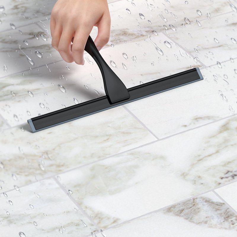 Stainless Steel Black Glass Wiper Gray Silicone Strip Wiper Bathroom Kitchen Cleaning Scraper Glass Cleaner