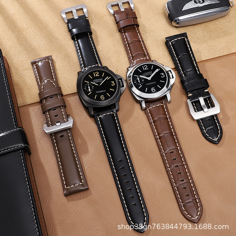 Aplicable iwatch correa de cuero genuino Apple correa de reloj applewatch8 Huawei GT3 Samsung S1 Pena Mar