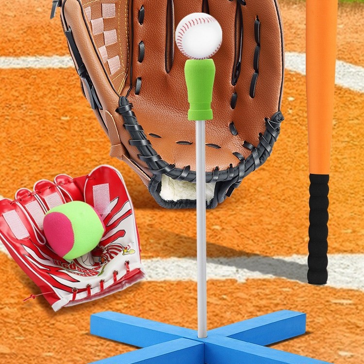 儿童棒球棍软式海绵塑料幼儿园垒球棒玩具橡胶道具训练套装垒德株