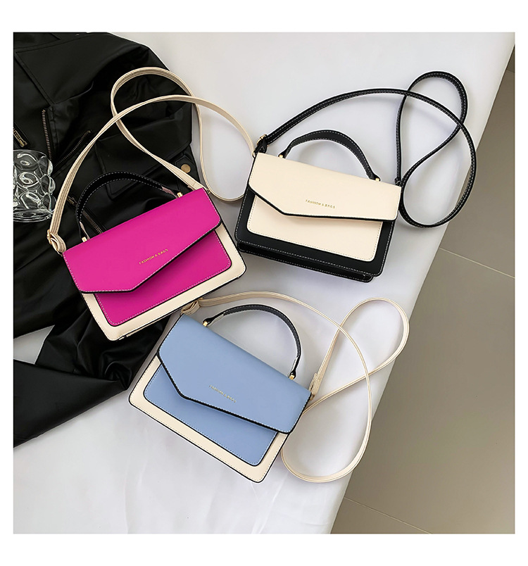 Women's Medium Pu Leather Color Block Streetwear Square Flip Cover Crossbody Bag display picture 22