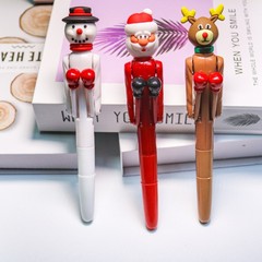 新しいクリスマス鹿ボクシングペンはアニメのかわいい小学生がボールペンの中性ペンのクリスマスプレゼントを解凍します。