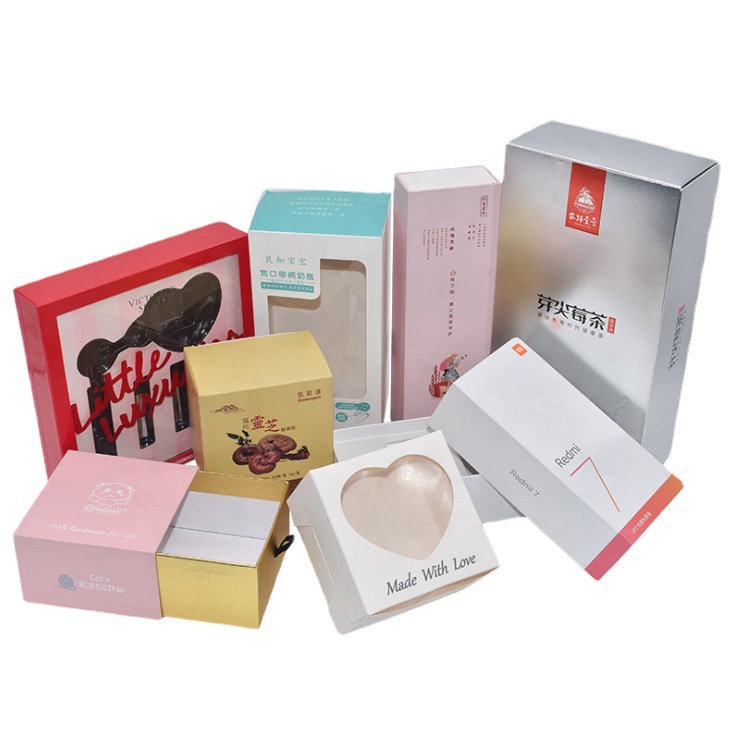 Todo Tipo de cartón al por mayor de piel de vaca Tarjeta blanca CAJA PLEGABLE caja de máscara caja de regalo cosméticos productos de cuidado de la salud embalaje caja de color