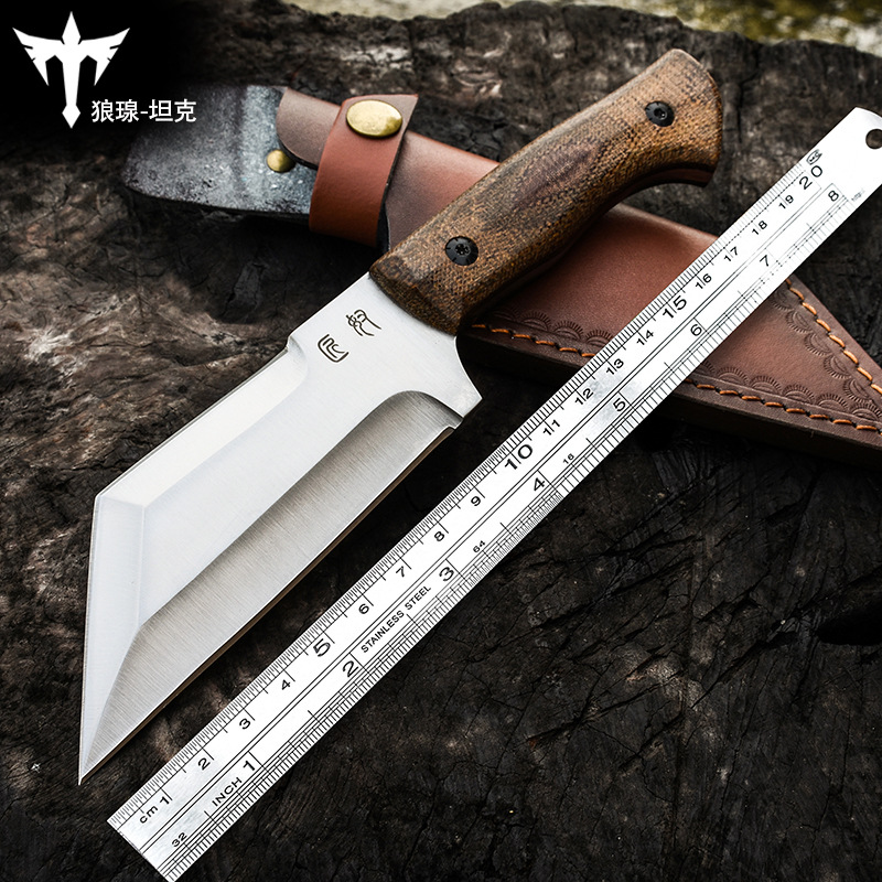 Outdoor knife sharp, high hardness self-defense tactical fighting straight knife survival in the wild 