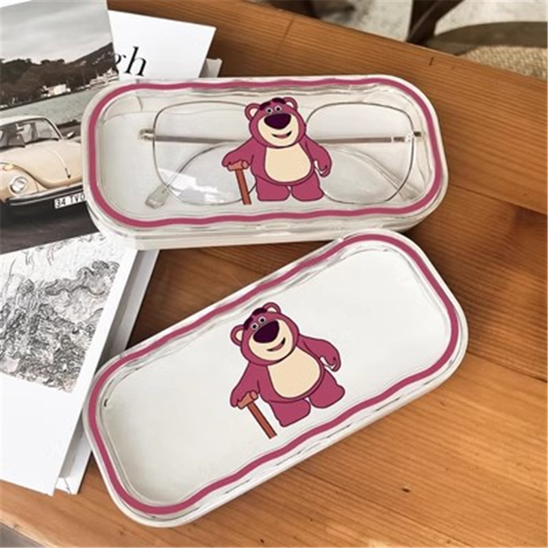Estuche para gafas moderno con un toque de alta gama, diseño ondulado y bonito, estuche transparente portátil para gafas, estuche para gafas de miopía, estuche para gafas infantiles.