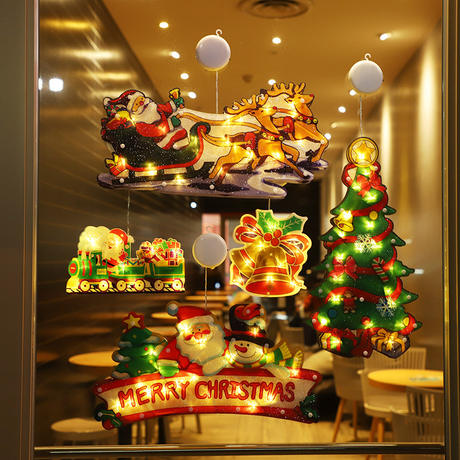 led Christmas sucker light old snowman shape window decoration light holiday atmosphere small colored lights wholesale Christmas lights