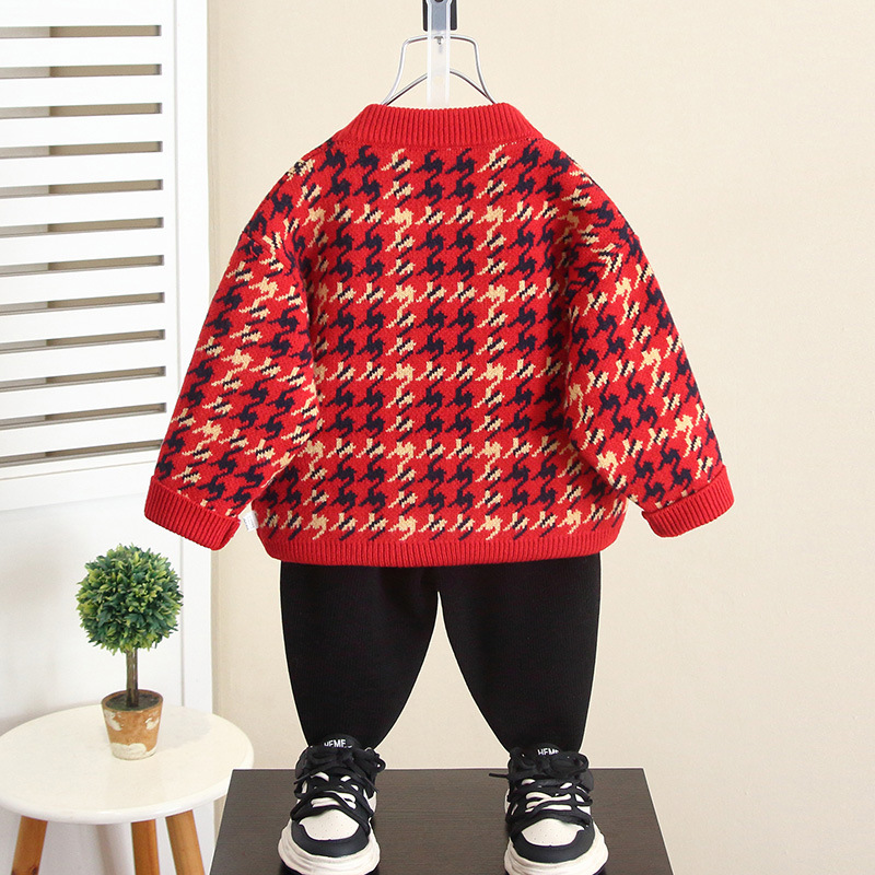 6949 Suéter grueso de otoño e invierno para niños Suéter de estilo occidental para niños 2024 Nuevo suéter Ropa de invierno para bebés Ropa de Año Nuevo image 3