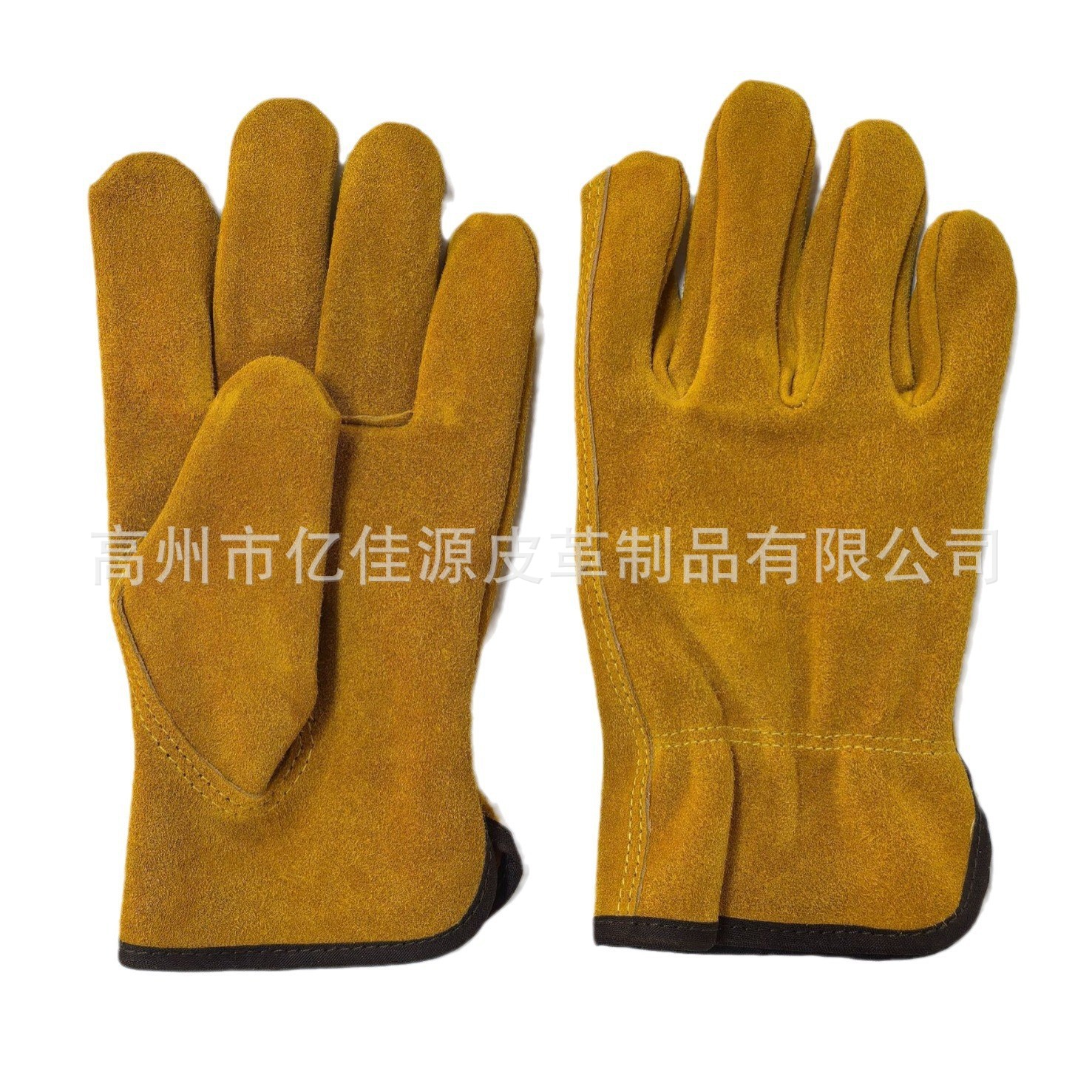 牛二层皮金黄色司机手套  劳保用品防护手套  二层牛皮电焊手套