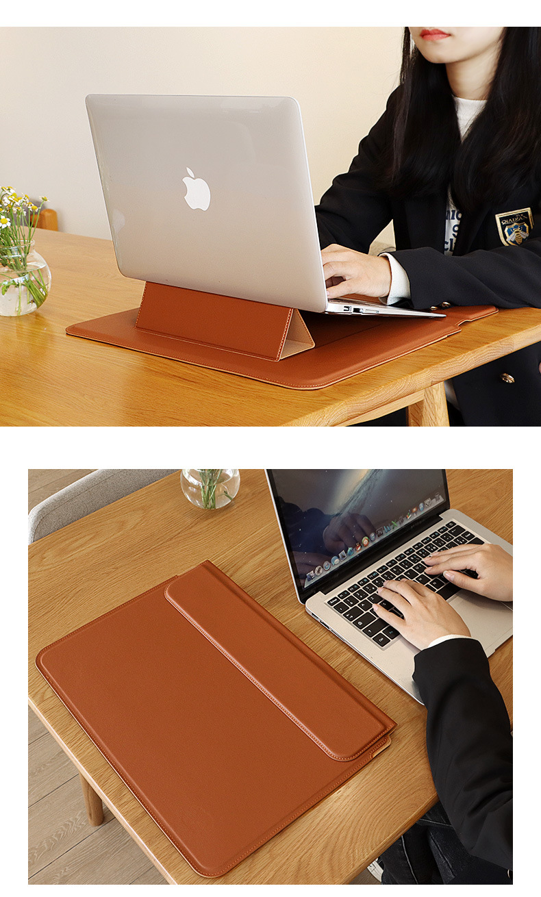 Multi-functional computer bag inner liner with stand, notebook stand leather case, MacBook inner liner pro undefined