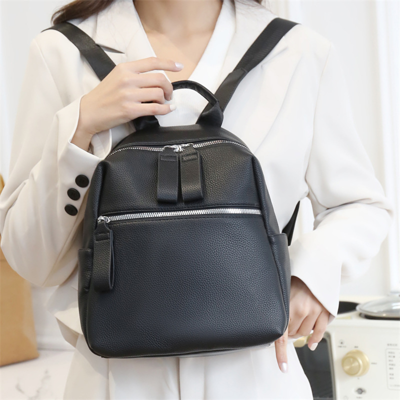 Looking for women's 2024 new high-capacity travel backpacks, PU soft leather commuting leisure bags_voghion.com