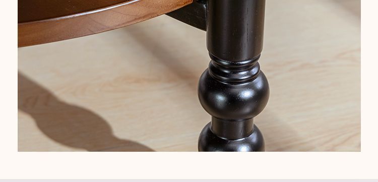 Tavolino da caffè rotondo in legno massello in stile vintage, stile francese, creativo, per piccoli appartamenti, soggiorno_voghion.com